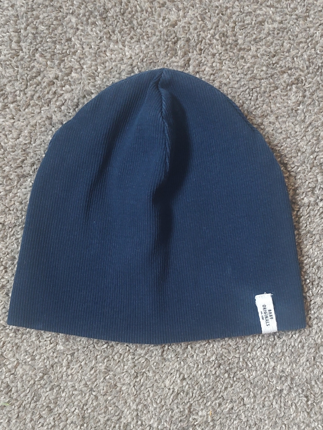 Blue H&M Baby Originals Cotton Blend Ribbed Hat
